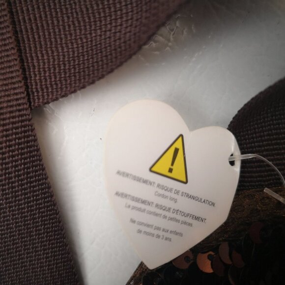 NWT Ty Beanie Baby Sloth Dark Brown Sequin Belt Bag - Picture 7 of 7